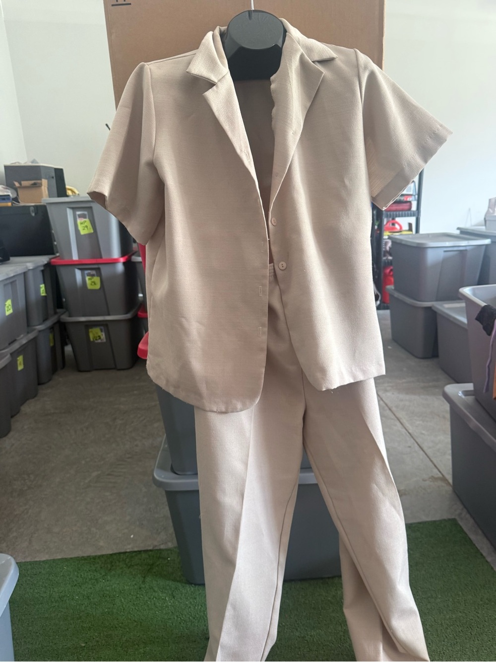 Haband Beige Short-Sleeve Pantsuit
